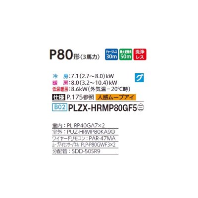 画像2: 三菱 PLZX-HRMP80GF5 業務用エアコン 4方向天井カセット コンパクトタイプ ズバ暖スリム Hシリーズ 同時ツイン P80形 3馬力 三相 200V ワイヤード ♪