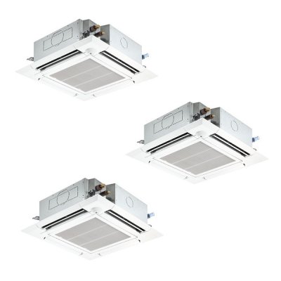 画像1: 三菱 PLZT-HRMP160HF5 業務用エアコン 4方向天井カセット i-スクエアタイプ ズバ暖スリム Hシリーズ 同時トリプル P160形 6馬力 三相 200V ワイヤード ♪