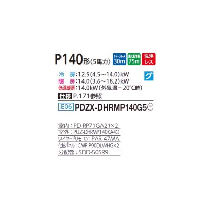 画像2: 三菱 PDZX-DHRMP140G5 業務用エアコン 天井ビルトイン ズバ暖スリム DHシリーズ 同時ツイン P140形 5馬力 三相 200V ワイヤード ♪