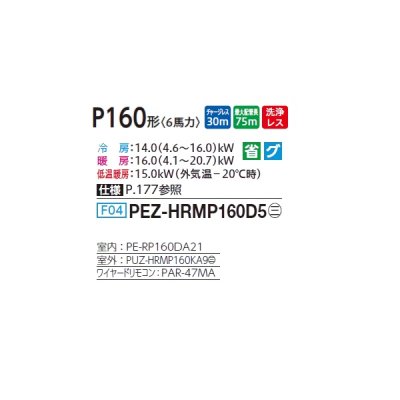 画像2: 三菱 PEZ-HRMP160D5 業務用エアコン 天井埋込 ズバ暖スリム Hシリーズ 標準シングル P160形 6馬力 三相 200V ワイヤード ♪