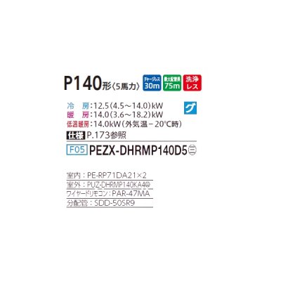 画像2: 三菱 PEZX-DHRMP140D5 業務用エアコン 天井埋込 ズバ暖スリム DHシリーズ 同時ツイン P140形 5馬力 三相 200V ワイヤード ♪