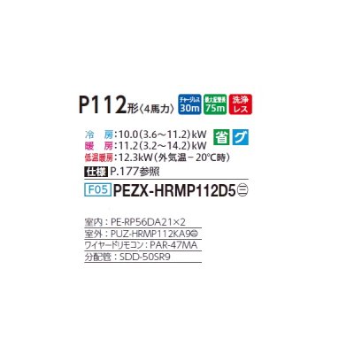 画像2: 三菱 PEZX-HRMP112D5 業務用エアコン 天井埋込 ズバ暖スリム Hシリーズ 同時ツイン P112形 4馬力 三相 200V ワイヤード ♪