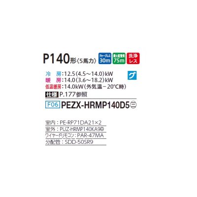 画像2: 三菱 PEZX-HRMP140D5 業務用エアコン 天井埋込 ズバ暖スリム Hシリーズ 同時ツイン P140形 5馬力 三相 200V ワイヤード ♪