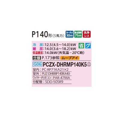 画像2: 三菱 PCZX-DHRMP140K5 業務用エアコン 天吊 ズバ暖スリム DHシリーズ 同時ツイン P140形 5馬力 三相 200V ワイヤード ♪