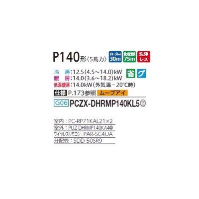 画像2: 三菱 PCZX-DHRMP140KL5 業務用エアコン 天吊 ズバ暖スリム DHシリーズ 同時ツイン P140形 5馬力 三相 200V ワイヤレス ♪