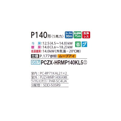 画像2: 三菱 PCZX-HRMP140KL5 業務用エアコン 天吊 ズバ暖スリム Hシリーズ 同時ツイン P140形 5馬力 三相 200V ワイヤレス ♪