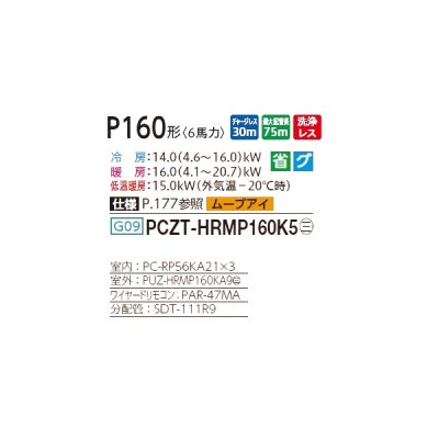 画像2: 三菱 PCZT-HRMP160K5 業務用エアコン 天吊 ズバ暖スリム Hシリーズ 同時トリプル P160形 6馬力 三相 200V ワイヤード ♪