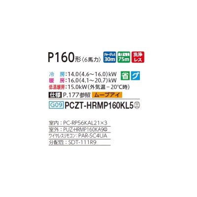 画像2: 三菱 PCZT-HRMP160KL5 業務用エアコン 天吊 ズバ暖スリム Hシリーズ 同時トリプル P160形 6馬力 三相 200V ワイヤレス ♪