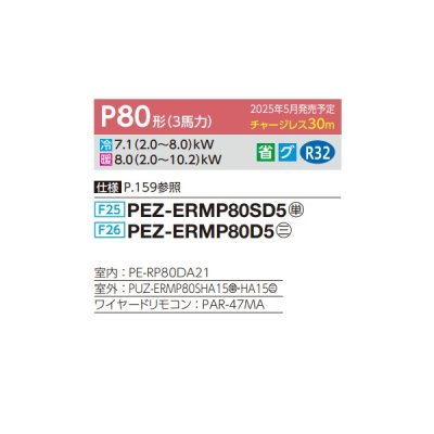 画像2: 三菱 PEZ-ERMP80SD5 業務用エアコン 天井埋込 スリムER 標準シングル P80形 3馬力 単相 200V ワイヤード ♪∀
