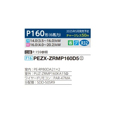 画像2: 三菱 PEZX-ZRMP160D5 業務用エアコン 天井埋込 スリムZR 同時ツイン P160形 6馬力 三相 200V ワイヤード ♪∀