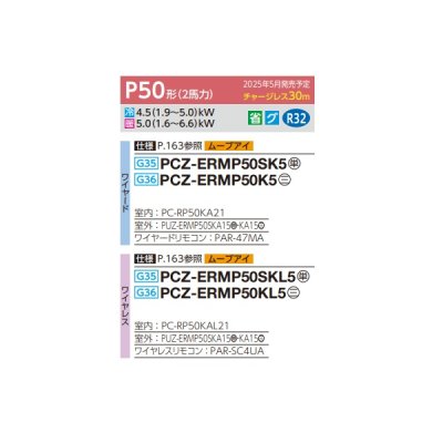 画像2: 三菱 PCZ-ERMP50SKL5 業務用エアコン 天吊 スリムER 標準シングル P50形 2馬力 単相 200V ワイヤレス ♪∀
