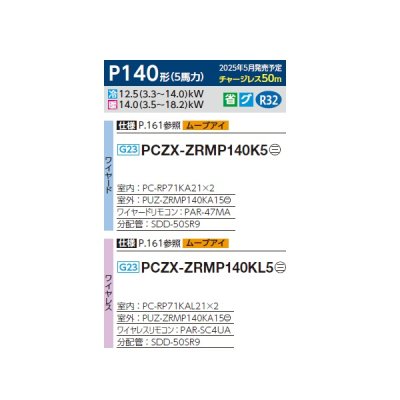 画像2: 三菱 PCZX-ZRMP140K5 業務用エアコン 天吊 スリムZR 同時ツイン P140形 5馬力 三相 200V ワイヤード ♪∀