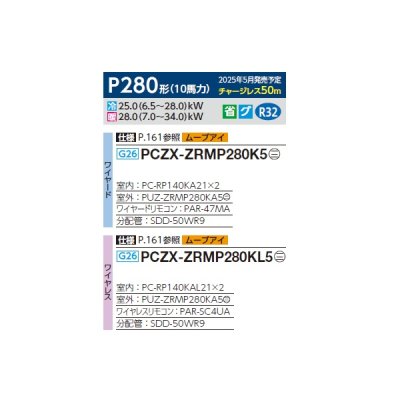 画像2: 三菱 PCZX-ZRMP280KL5 業務用エアコン 天吊 スリムZR 同時ツイン P280 10馬力 三相 200V ワイヤレス ♪∀