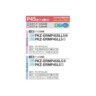 画像2: 三菱 PKZ-ERMP45SLL5 業務用エアコン 壁掛 スリムER 標準シングル P45形 1.8馬力 単相 200V ワイヤレス ♪∀