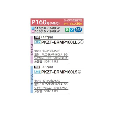 画像2: 三菱 PKZT-ERMP160LL5 業務用エアコン 壁掛 スリムER 同時トリプル P160形 6馬力 三相 200V ワイヤレス ♪∀