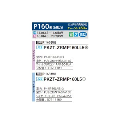 画像2: 三菱 PKZT-ZRMP160L5 業務用エアコン 壁掛 スリムZR 同時トリプル P160形 6馬力 三相 200V ワイヤード ♪∀