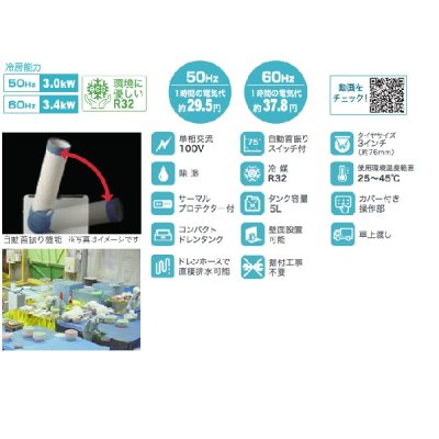 画像2: ナカトミ SAC-34S ツインダクトスポットクーラー 単相100V 自動首振り♪