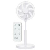 ユアサプライムス YUASA YKT-D3423GFR(W) リビングファン 扇風機 DCモーター 真上可能 リモコン付き 微風 省エネ 静音 ホワイト ℃℃