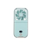 ユアサプライムス YUASA YM-701GS(LA) ハンディファン 折り畳み5Way モバイルバッテリー 充電式リチウムイオン電池 USB Type-C対応 小型 首かけ 卓上 携帯扇風機 風量3段階 ミント ℃℃