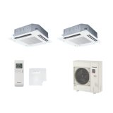 パナソニック [PA-P80U7SGDNBX＋分岐管] 業務用エアコン 4方向天井カセット形 標準(ワイヤレス) 同時ツイン P80 形3.0馬力 単相200V ♪