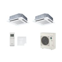 パナソニック [PA-P140U7HDNBX＋分岐管] 業務用エアコン 4方向天井カセット形 標準(ワイヤレス) 同時ツイン P140 形5.0馬力 三相200V ♪