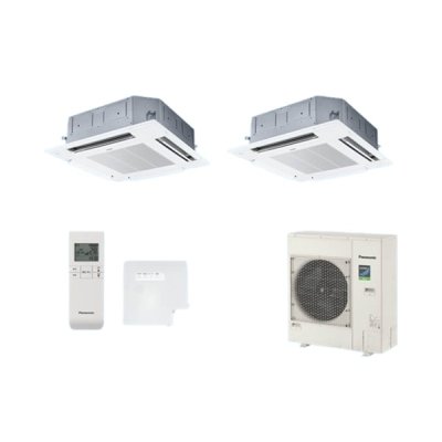 画像1: パナソニック [PA-P140U7HDNBX＋分岐管] 業務用エアコン 4方向天井カセット形 標準(ワイヤレス) 同時ツイン P140 形5.0馬力 三相200V ♪