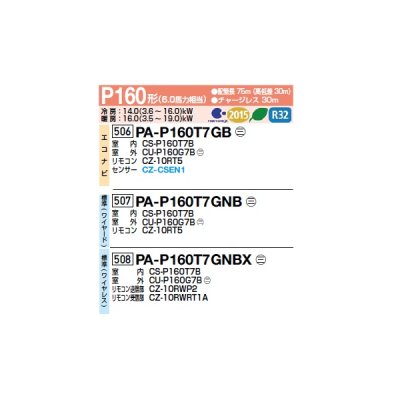 画像2: パナソニック PA-P160T7GNBX 業務用エアコン 天井吊形 XEPHY Premium 標準(ワイヤレス) シングル P160 形6.0馬力 三相200V ♪