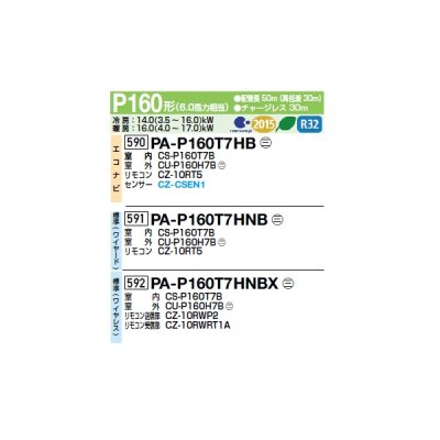 画像2: パナソニック PA-P160T7HNBX 業務用エアコン 天井吊形 XEPHY Eco 標準(ワイヤレス) シングル P160 形6.0馬力 三相200V ♪