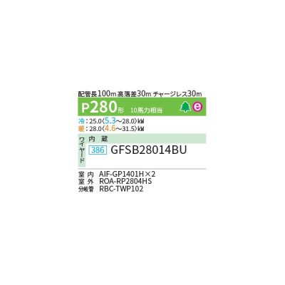 画像2: 日本キヤリア/旧東芝 GFSB28014BU 業務用エアコン 床置形 スタンド スーパーパワーエコ ゴールド 同時ツイン P280形 10馬力 三相200V ワイヤード ♪∀