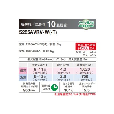 画像2: ダイキン S285AVRV-T ハウジングエアコン 床置形 VRシリーズ うるるとさらら 10畳程度 単相200V グレイッシュブラウン (S28ZVRV-Tの後継品) ♪