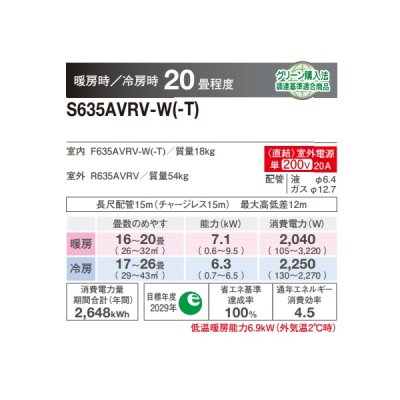 画像2: ダイキン S635AVRV-W ハウジングエアコン 床置形 VRシリーズ うるるとさらら 20畳程度 単相200V ホワイト ♪