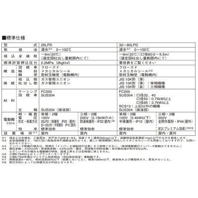 画像3: 荏原製作所 80LPD62.2E LPD型 ラインポンプ 三相 60Hz 口径80mm ♪∀