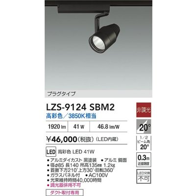 画像2: 大光電機(DAIKO) LZS-9124SBM2 スポットライト 非調光 高彩色 LED プラグタイプ レール別売 ブラック