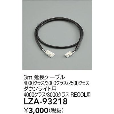 画像2: 大光電機(DAIKO) LZA-93218 部材 3m 延長ケーブル ブラック