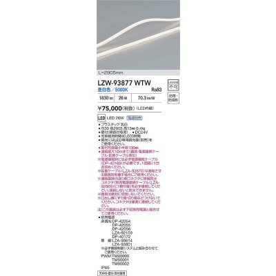 画像2: 大光電機(DAIKO) LZW-93877WTW 間接照明 L2910タイプ 電源別売 昼白色 LED トップビュータイプ ドットレス 防雨・防湿形