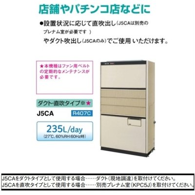 画像2: ダイキン J5CA 業務用除湿機 床置形 冷却式 3相200V ダクト/直吹タイプ ♪