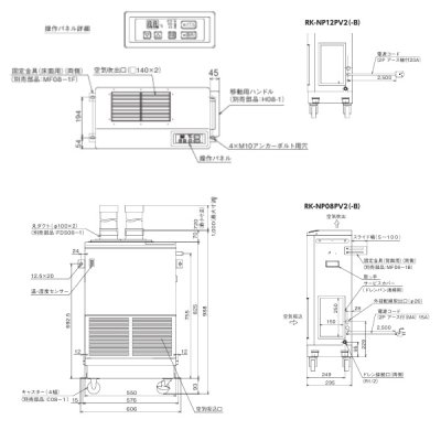 画像3: 日立 RK-NP12PV2-B 業務用・産業用除湿器 小型床置タイプ インバーター型 再熱専用機 1.2馬力 §♪