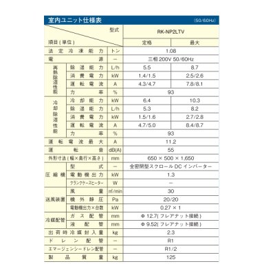 画像2: 日立 RK-NP2LTV 業務用・産業用除湿器 床置タイプ インバーター型 冷却機能付機 2-3馬力 室内ユニット ♪