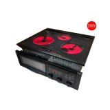 三化工業 SRH-BR236AG クッキングヒーター ハイラジエントヒーター 3口タイプ 1200Wロースター タイマー機能付 ブラック 単相200V ♪