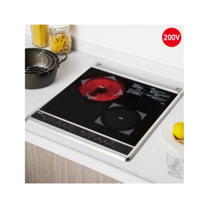 画像4: 三化工業 SIH-BC224B クッキングヒーター IHヒーター IH・RHコンビネーションタイプ コンパクト 薄型 ブラック 単相200V ♪