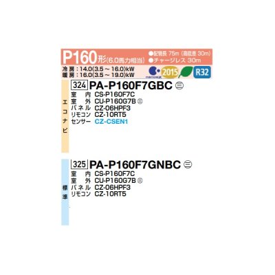 画像2: パナソニック PA-P160F7GNBC 業務用エアコン 天井ビルトインカセット形 XEPHY Premium 標準 シングル P160形 6.0馬力 三相200V ♪