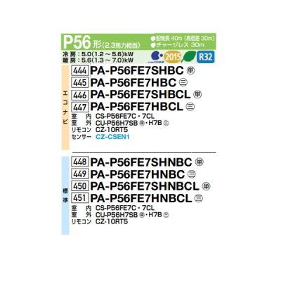画像2: パナソニック PA-P56FE7SHNBC 業務用エアコン ビルトインオールダクト形 XEPHY Eco 標準 シングル P56形 2.3馬力 単相200V ♪