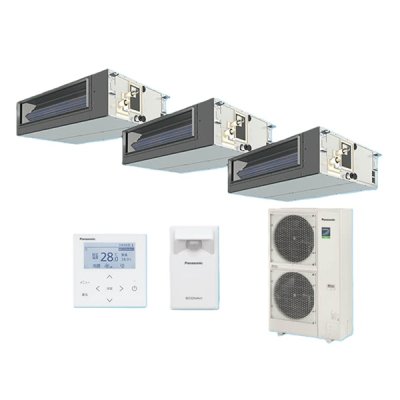 画像1: パナソニック 『PA-P224FE7HTBC＋分岐管』 業務用エアコン ビルトインオールダクト形 XEPHY Eco エコナビ 同時トリプル P224形 8.0馬力 三相200V ♪