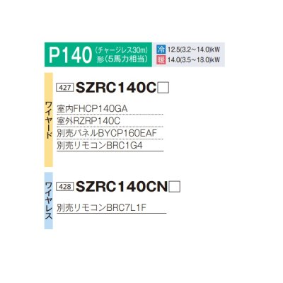 画像2: ダイキン SZRC140CN 業務用エアコン 天井埋込カセット形 S-ラウンドフロー 標準 ペア EcoZEAS P140形 5馬力 三相 ワイヤレス ♪