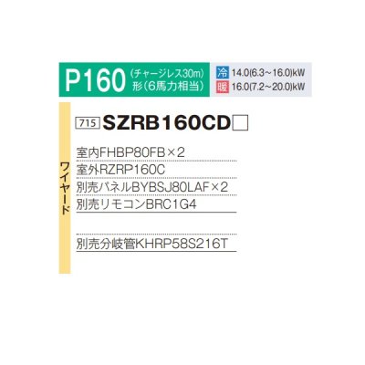画像2: ダイキン 『SZRB160CD+分岐管』 業務用エアコン 天井埋込カセット形 ビルトインHi ツイン同時マルチ EcoZEAS P160形 6馬力 三相 ワイヤード ♪