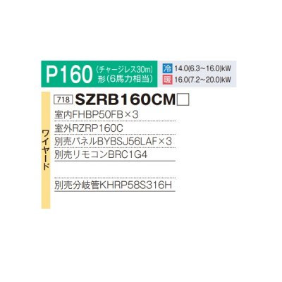 画像2: ダイキン 『SZRB160CM+分岐管』 業務用エアコン 天井埋込カセット形 ビルトインHi トリプル同時マルチ EcoZEAS P160形 6馬力 三相 ワイヤード ♪