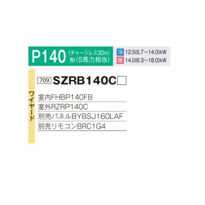 画像2: ダイキン SZRB140C 業務用エアコン 天井埋込カセット形 ビルトインHi ペア EcoZEAS P140形 5馬力 三相 ワイヤード ♪