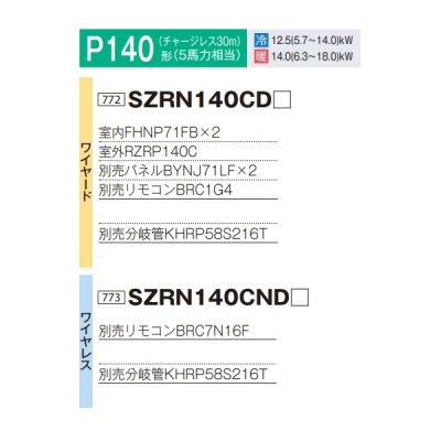 画像2: ダイキン 『SZRN140CND+分岐管』 業務用エアコン 天井埋込カセット形 マルチフロー(ショーカセ) ツイン同時マルチ EcoZEAS P140形 5馬力 三相 ワイヤレス ♪