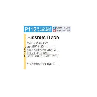 画像2: ダイキン 『SSRUC112DD+分岐管』 業務用エアコン UVストリーマ除菌 S-ラウンドフロー センシング ツイン FIVESTARZEAS P112 4馬力 三相 ワイヤード ♪