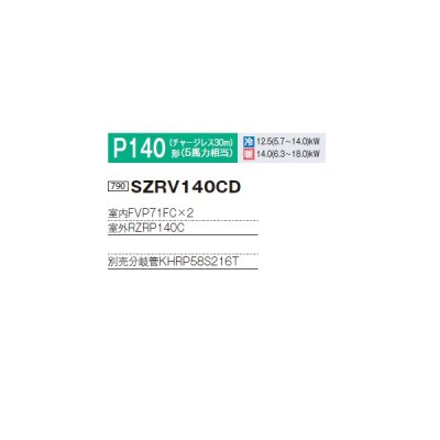 画像2: ダイキン 『SZRV140CD+分岐管』 業務用エアコン 床置形 ツイン同時マルチ EcoZEAS P140形 5馬力 三相 ♪